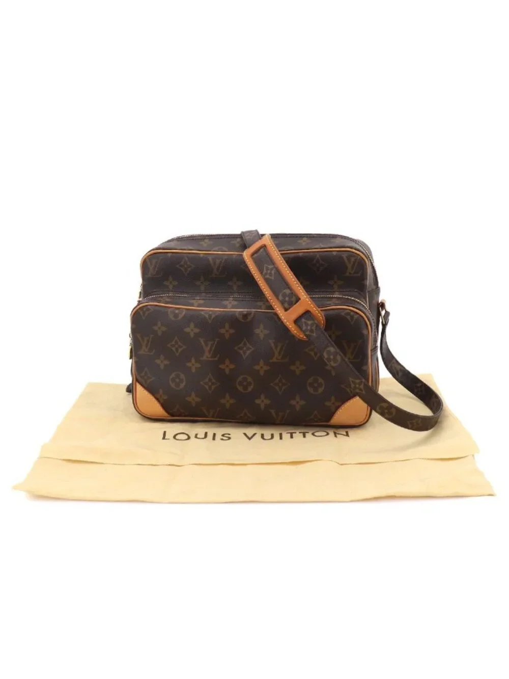 Louis Vuitton Monogram Nile Shoulder Bag Brown Gold
